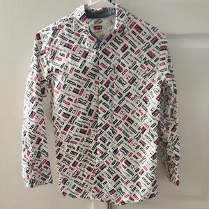 Levi's Red and Blue Casual Button Down Shirt